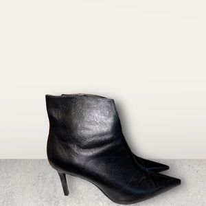 Black leather Zara booties 3 inch heel size 41